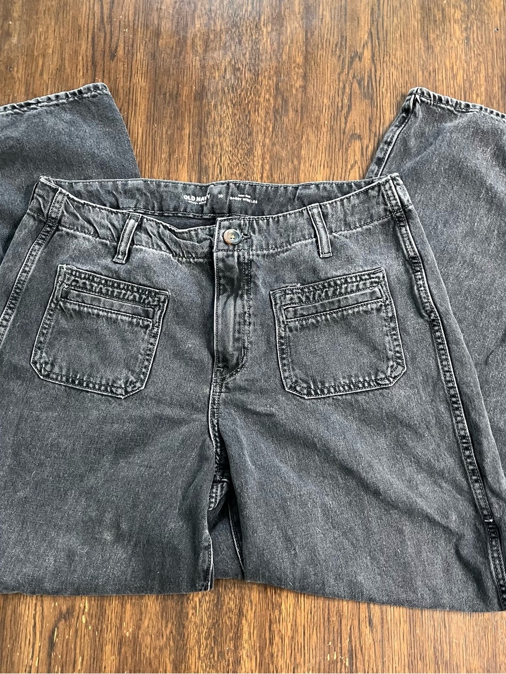 Old Navy Drapey Denim High-Rise Baggy Wide-Leg Jeans size 10